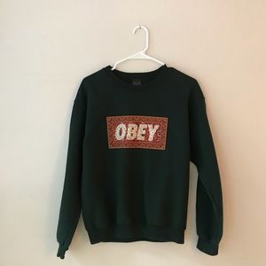 Green Obey crewneck sweatshirt